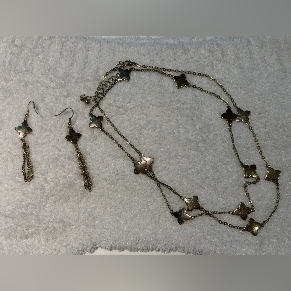 Goldstone Matching Necklace & Earrings Set